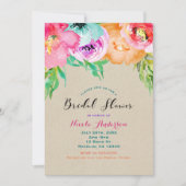Invitation Mariage Moderne Kraft Brun Floral Clair (Devant)