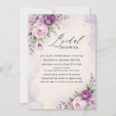 Invitation Mariage Moderne Lavande Fleur Violette (Devant)