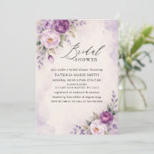 Invitation Mariage Moderne Lavande Fleur Violette (Debout devant)