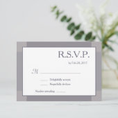 Invitation Mariage moderne Lilac gris blanc brillant RSVP (Debout devant)