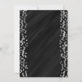 Invitation Mariage Moderne Luxe Noir et Argent Faux (Dos)