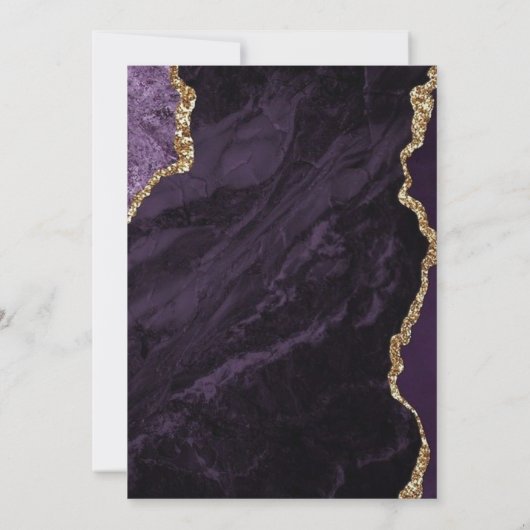 Invitation Mariage moderne Luxe violet (Dos)