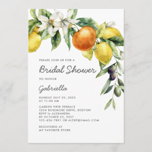 Invitation Mariage moderne manuscrit avec motif de citron
