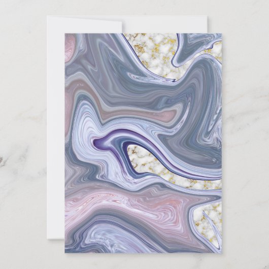 Invitation Mariage moderne Marbleizé violet Rose Agate (Dos)