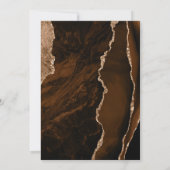 Invitation Mariage Moderne Marron Mocha Agate Doré Foncé (Dos)