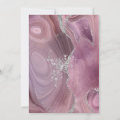 Invitation Mariage Moderne Mauve Argent Agate (Dos)