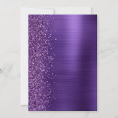 Invitation Mariage Moderne Métallisé Glamour Violet (Dos)