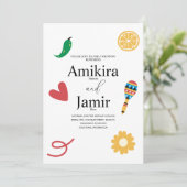 Invitation Mariage moderne mexicain Cinco de Mayo (Debout devant)