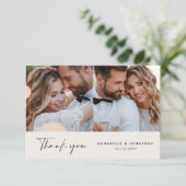 Invitation Mariage moderne minima multi photo merci chic (Debout devant)