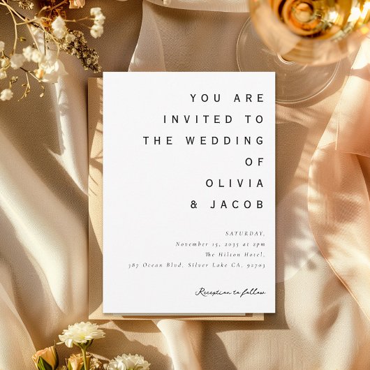 Invitation Mariage moderne minimaliste