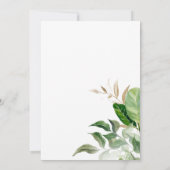 Invitation Mariage Moderne Minimaliste à Feuillage Vert (Dos)