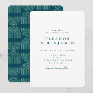 Invitation Mariage Moderne Minimaliste à Motif d'Arche en Tur