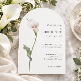 Invitation Mariage Moderne Minimaliste au Lys calla Blanc