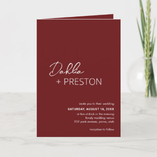 Invitation Mariage Moderne Minimaliste avec Code QR Bordeaux