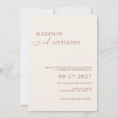 Invitation Mariage Moderne & Minimaliste Boho Terracotta (Devant)