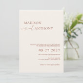 Invitation Mariage Moderne & Minimaliste Boho Terracotta (Debout devant)