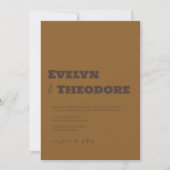 Invitation Mariage Moderne Minimaliste Brun Espresso (Devant)