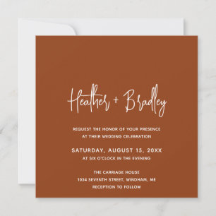 Invitation Mariage Moderne Minimaliste Cuivre