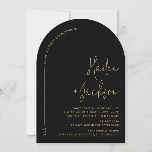 Invitation Mariage moderne minimaliste Design simple (Devant)