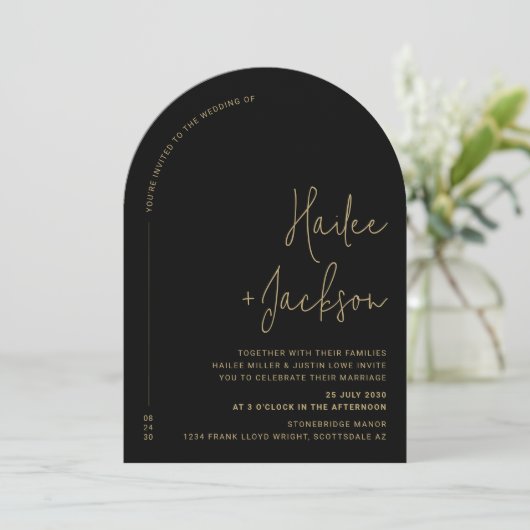Invitation Mariage moderne minimaliste Design simple (Debout devant)