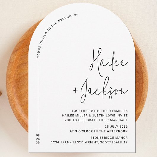 Invitation Mariage moderne minimaliste Design simple