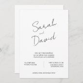 Invitation Mariage Moderne Minimaliste Écriture Blanche (Devant / Derrière)