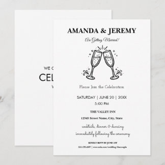 Invitation Mariage Moderne Minimaliste Élégant