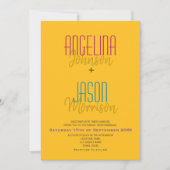 Invitation Mariage moderne minimaliste jaune (Devant)