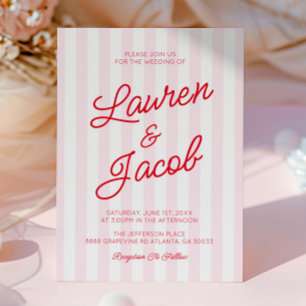 Invitation Mariage Moderne Minimaliste Minimaliste Rayures Ro