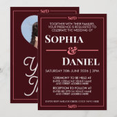 Invitation Mariage Moderne Minimaliste Modifiable (Devant / Derrière)