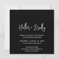 Mariage moderne minimaliste noir