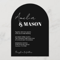 Mariage Moderne Minimaliste Noir et Blanc sous une