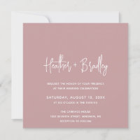Mariage moderne minimaliste rose