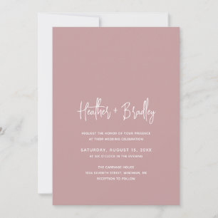 Invitation Mariage moderne minimaliste rose