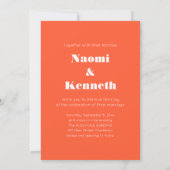 Invitation Mariage Moderne Monogramme Persimmon Orange Gras (Dos)