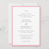 Invitation Mariage Moderne Monogramme Rose Élégant (Devant)