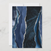 Invitation Mariage Moderne Navy et Agate Argent Bleu Pâle (Dos)