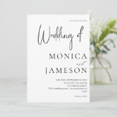 Invitation Mariage Moderne Noir & Blanc 3 (Debout devant)