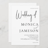 Invitation Mariage Moderne Noir & Blanc 3 (Devant / Derrière)