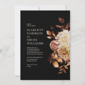 Invitation Mariage Moderne Noir d'Automne (Devant)