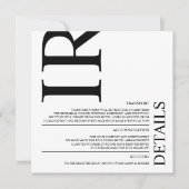 Invitation Mariage moderne noir - Détails (Devant)