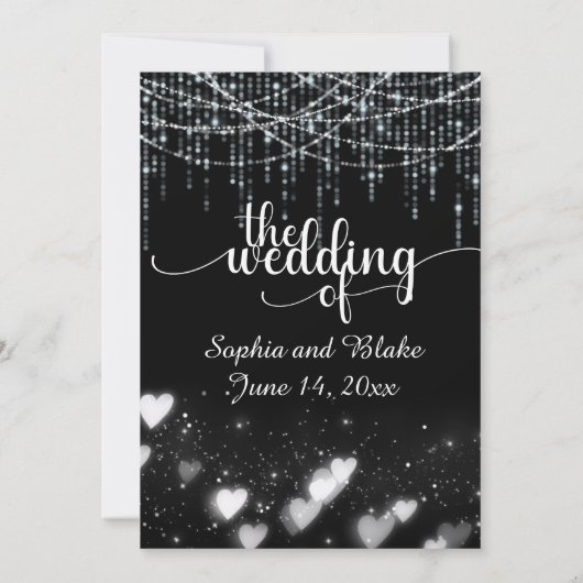 Invitation Mariage moderne noir et blanc (Dos)