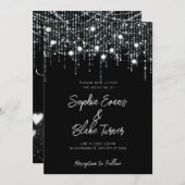 Invitation Mariage moderne noir et blanc (Devant / Derrière)