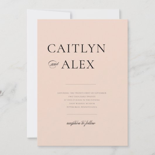 Invitation Mariage moderne noir et blanc (Devant)