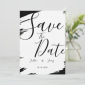 Invitation Mariage moderne noir et blanc (Debout devant)