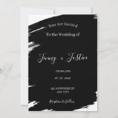Invitation Mariage moderne noir et blanc (Dos)