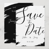 Invitation Mariage moderne noir et blanc (Devant / Derrière)