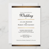 Invitation Mariage Moderne Noir et Blanc avec Or (Devant)