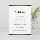 Invitation Mariage Moderne Noir et Blanc avec Or (Debout devant)