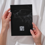 Invitation Mariage moderne noir et blanc | Code QR du site